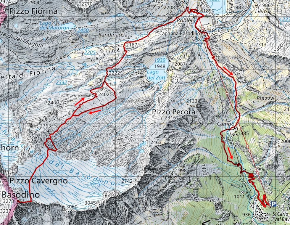 Mappa del percorso