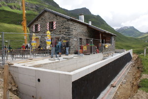 Capanna Cadagno in fase di ampliamento