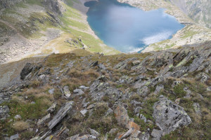 Via di discesa dalla Cima delle Donne Via di discesa dalla Cima delle Donne