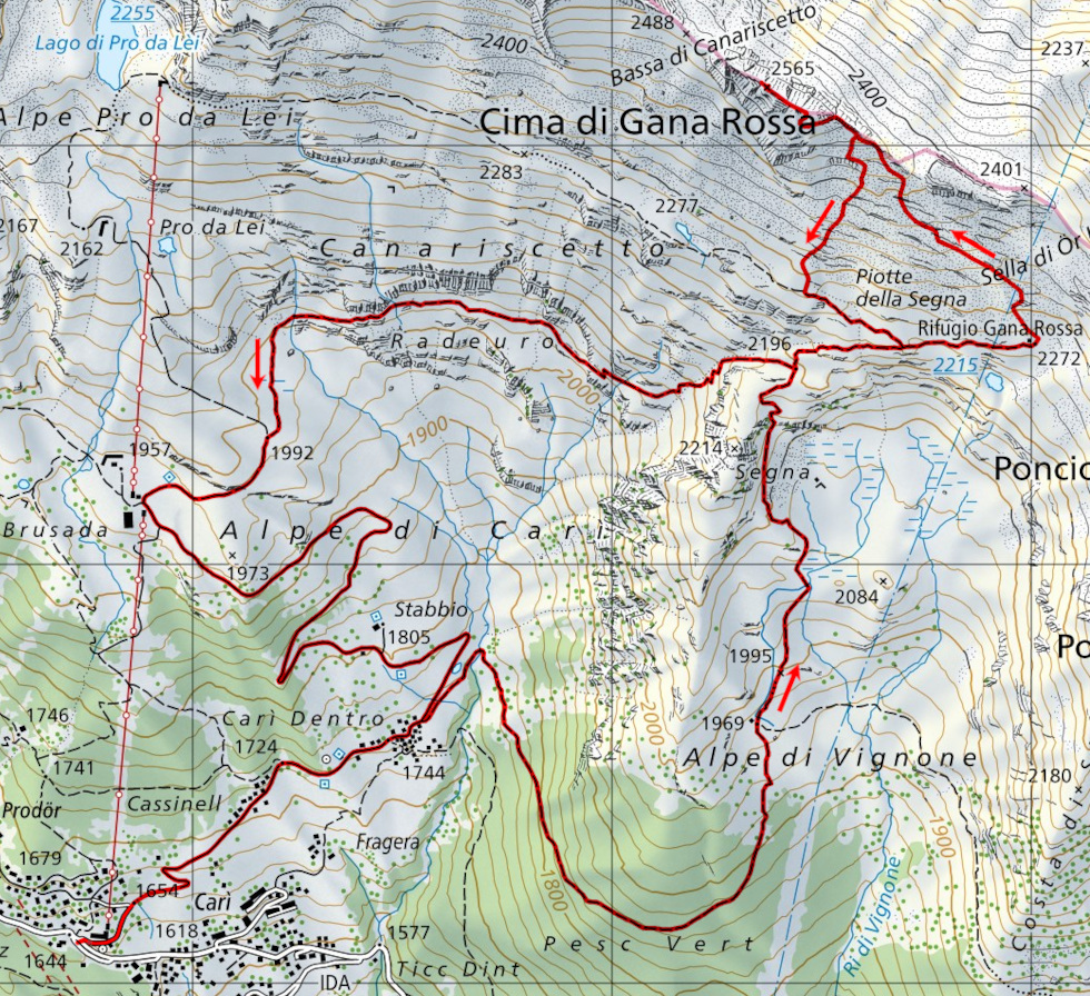 Mappa del percorso