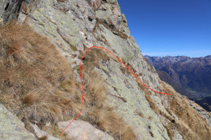 Via di salita alla Cima di Gana Rossa (con tracciato)