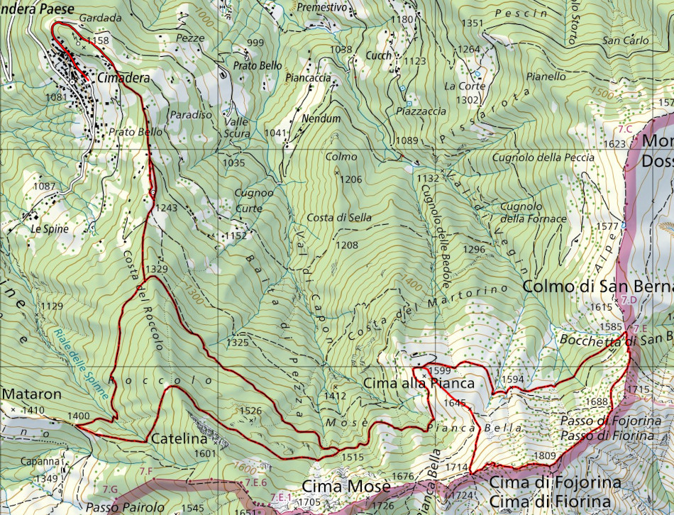 Mappa del percorso