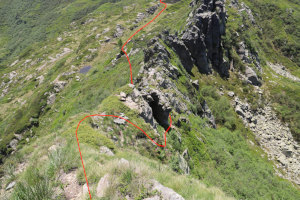 Via di discesa dalla Cima Pomodoro (con tracciato)