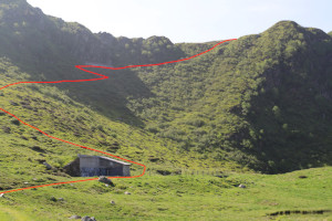 Via di salita alla Bocchetta di Albano (con tracciato)