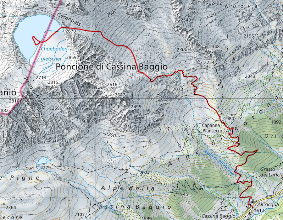 Mappa del percorso