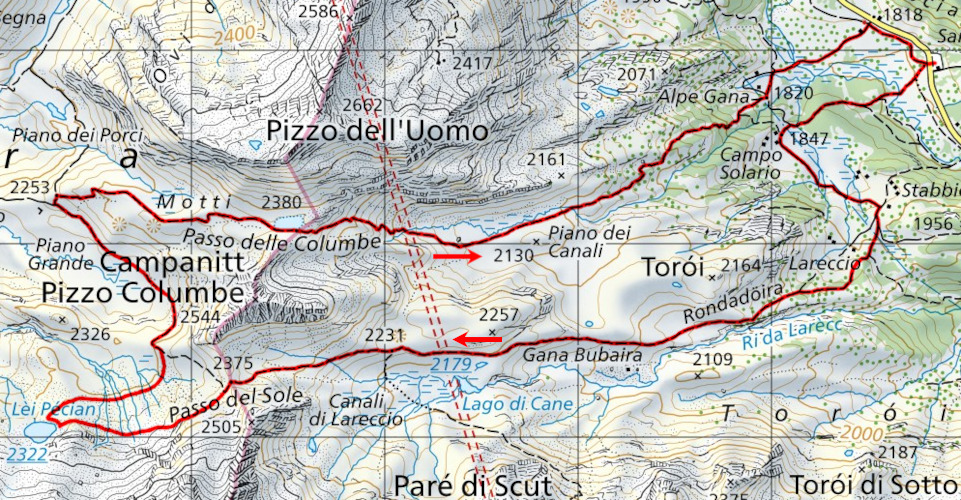 Mappa del percorso