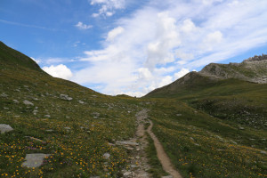 Sentiero che sale al Passo delle Colombe