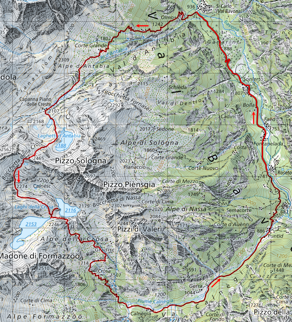 Mappa del percorso