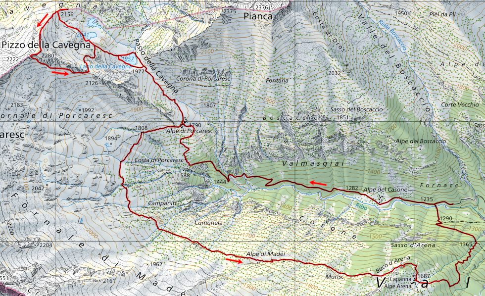 Mappa del percorso