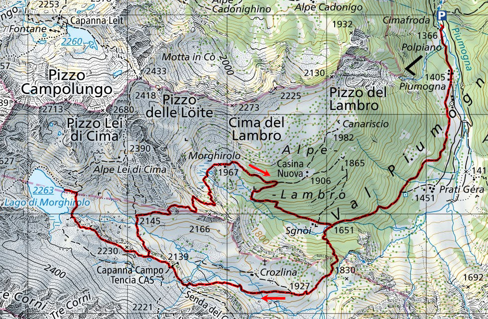 Mappa del percorso