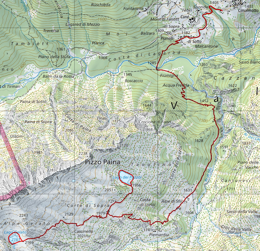 Mappa del percorso