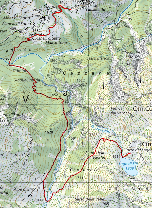 Mappa del percorso