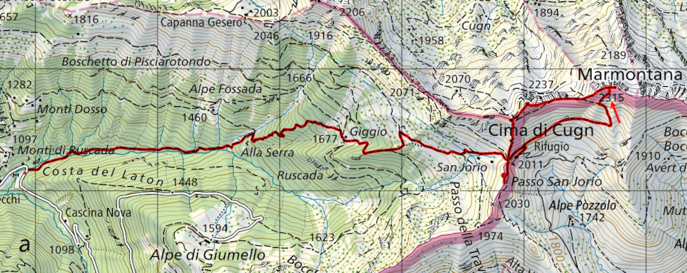 Mappa del percorso