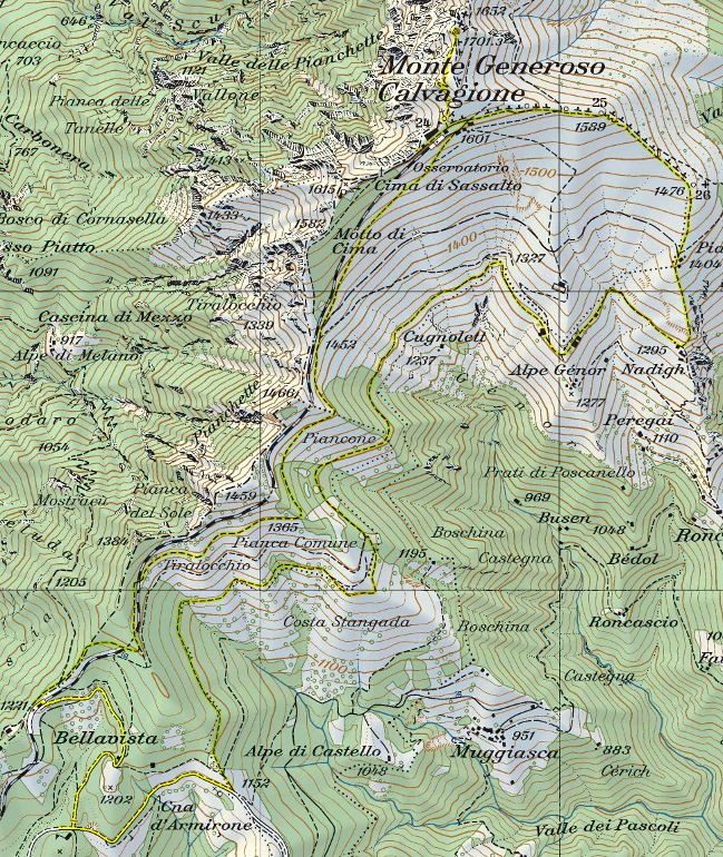 Mappa del percorso