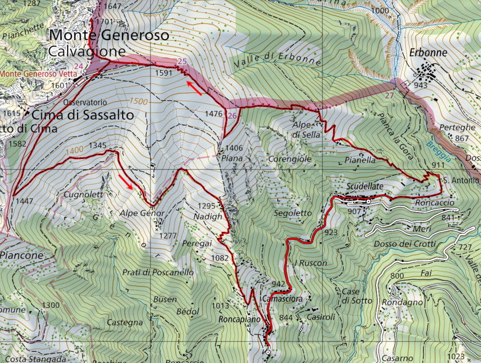 Mappa del percorso