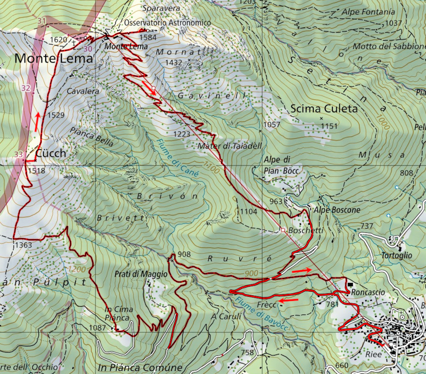 Mappa del percorso