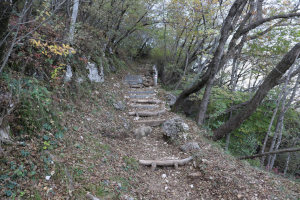 Sentiero che sale al Monte San Salvatore