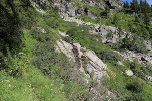 Sentiero che sale al Rifugio Sambuco