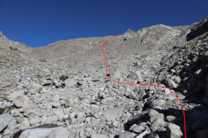 Via di salita al Piz Greina (con tracciato)