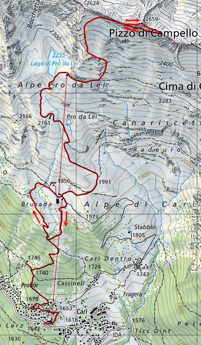 Mappa del percorso