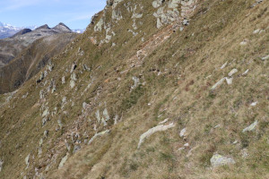 Traccia sul versante sud del Pizzo di Campello