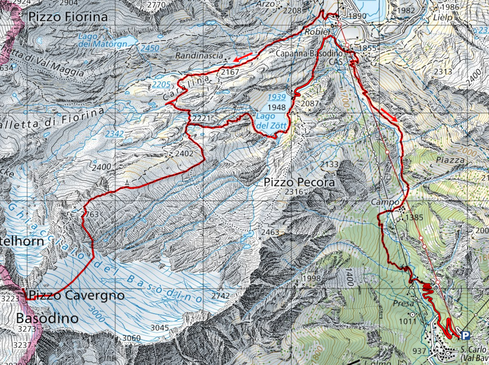 Mappa del percorso