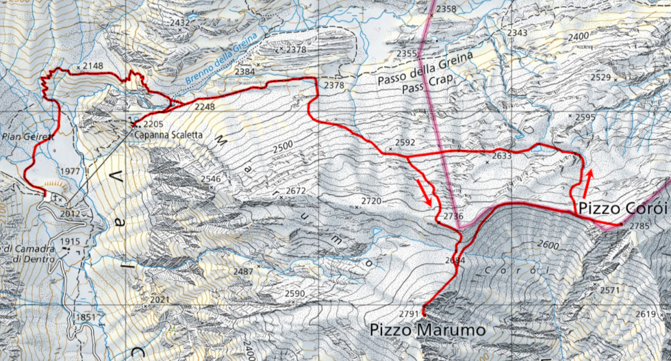 Mappa del percorso