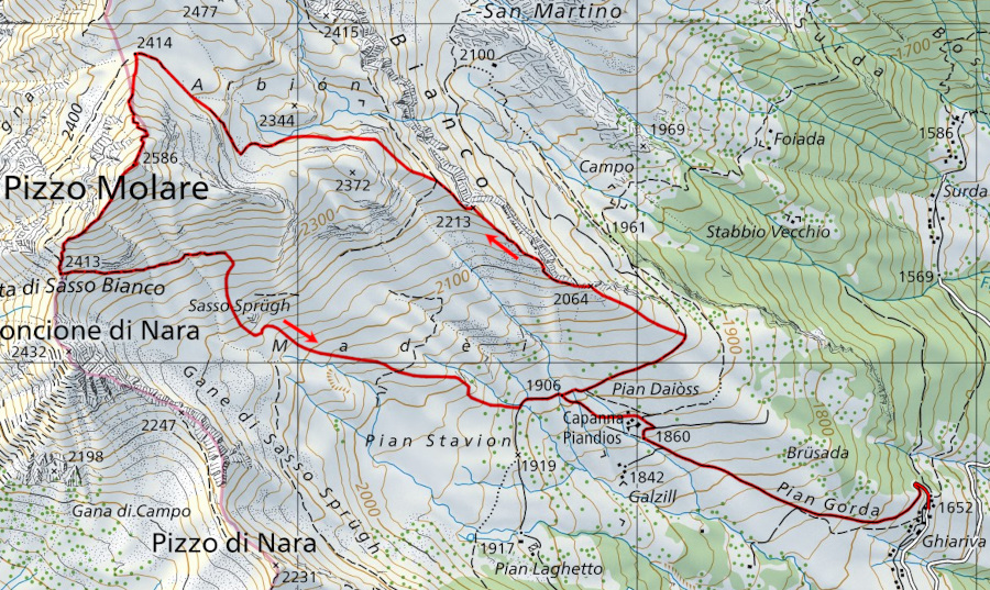 Mappa del percorso