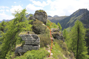 Cresta sud del Pizzo Sascòla (con tracciato)