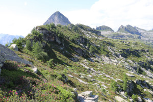 Via seguita al ritorno verso la bocchetta quotata 2104 metri