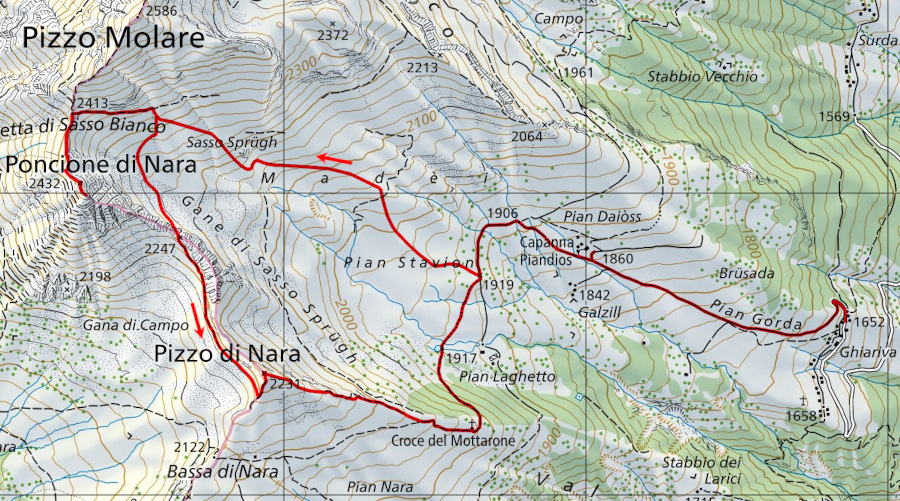 Mappa del percorso