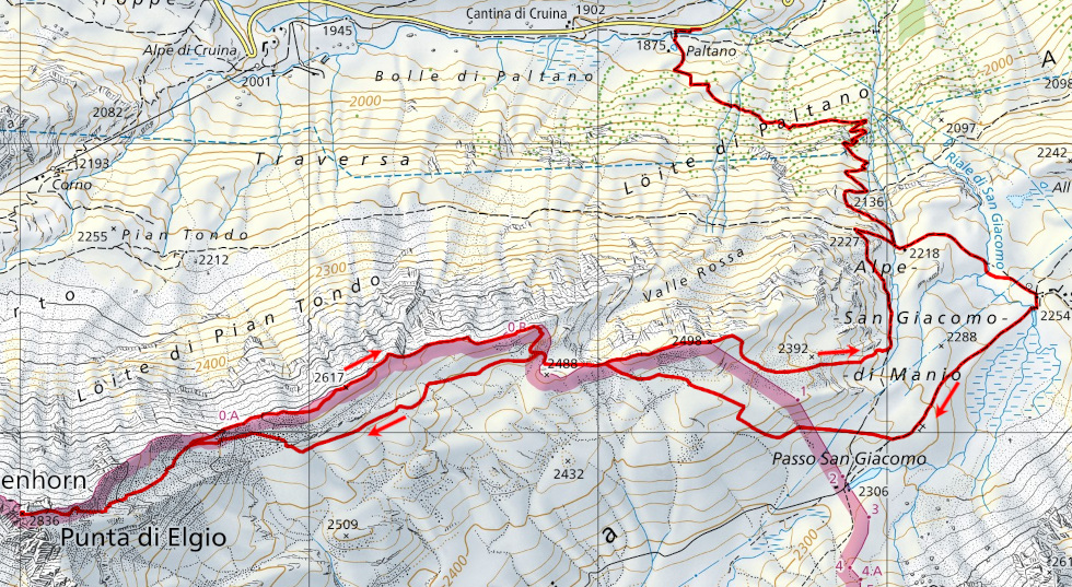 Mappa del percorso