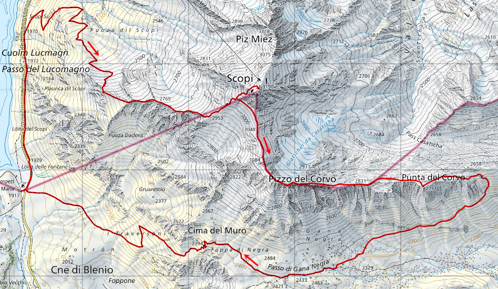 Mappa del percorso